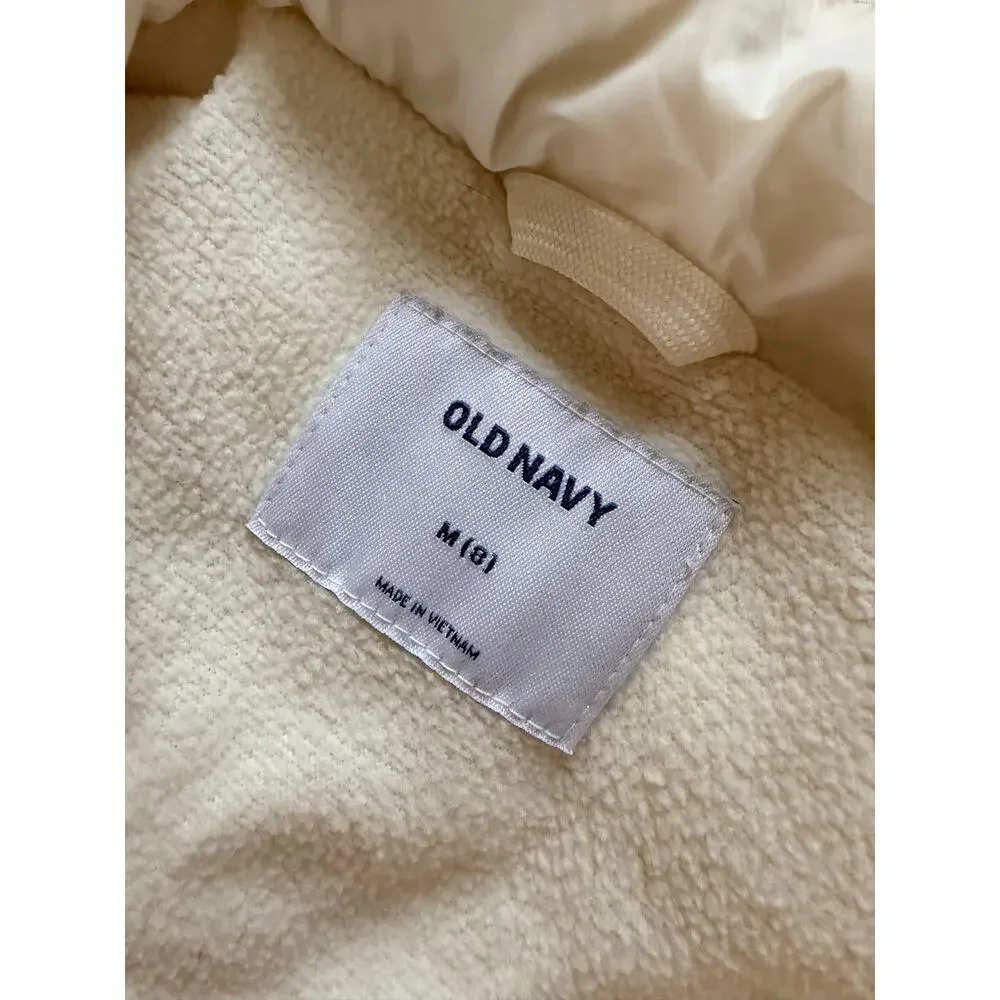 Old Navy Girls Frost-Free Puffer Vest - Cream, Size M (10-12)